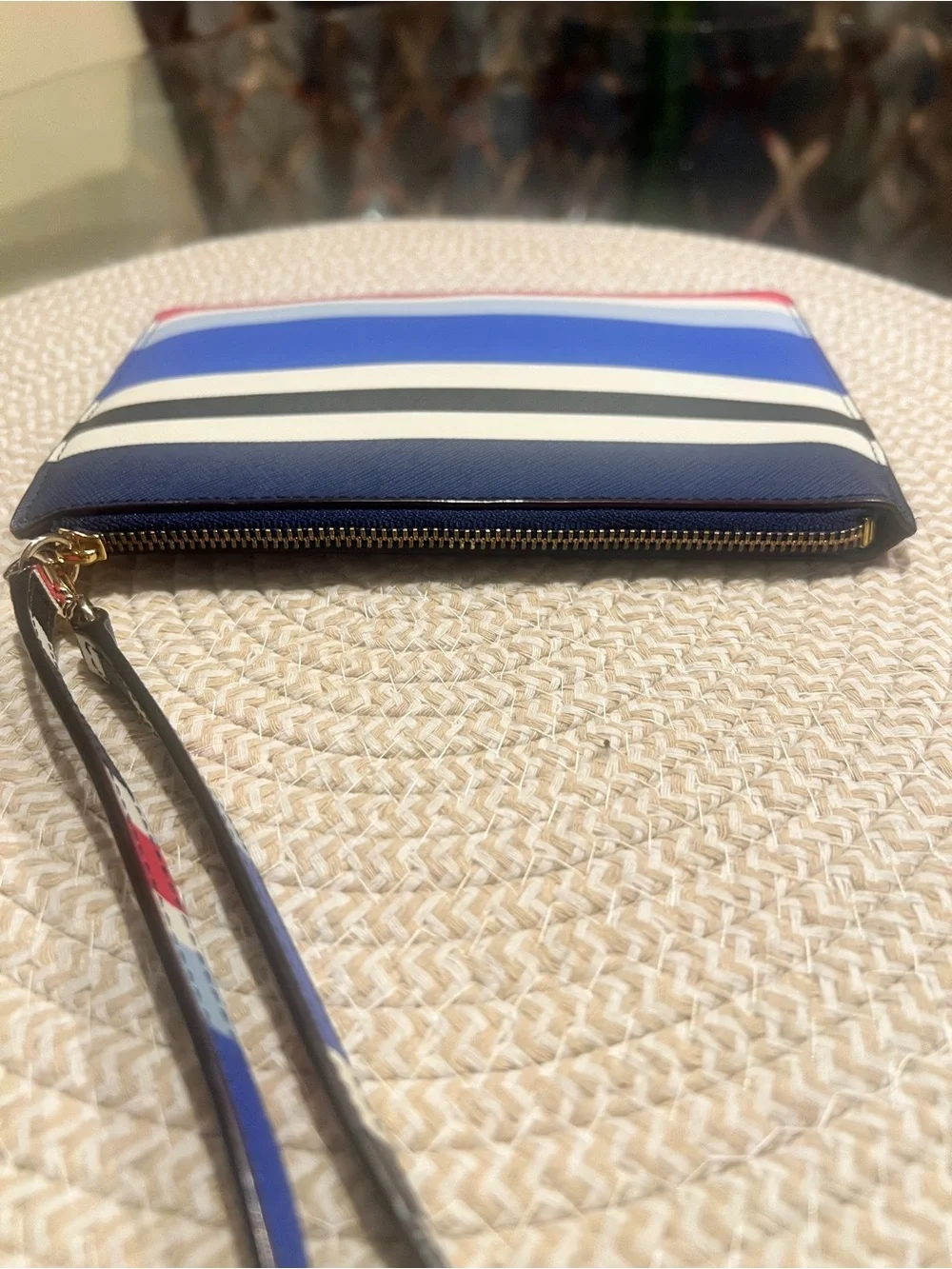 Kate Spade New York Striped Wristlet Clutch - Blue/White